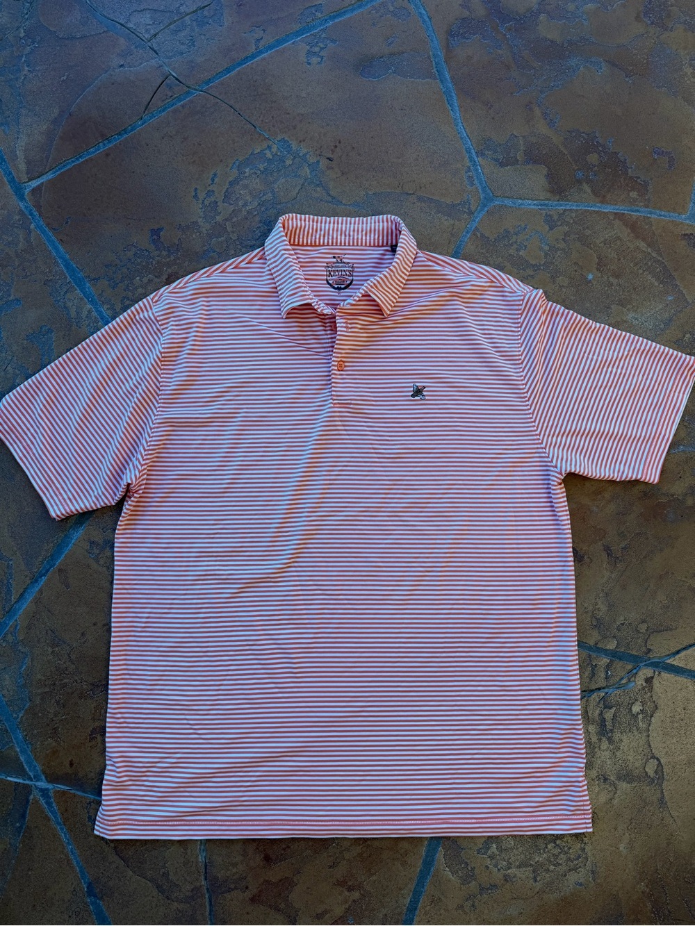 Kevin's Stretch Performance Polo Size XL Orange Striped Golf Shirt